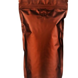 Vacuum packaging of coffee isolated on white background. Coffee pack mockup with place for text